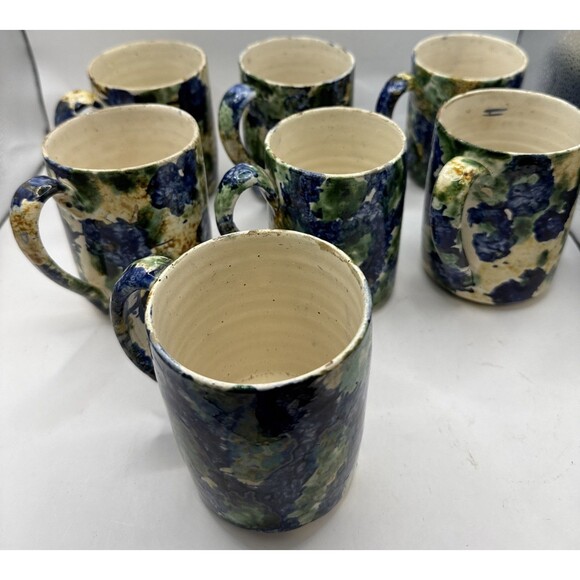 Tonal Other - 7 hecho en mexico pottery mugs Mug Hand painted And Made Abstract